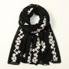 180*80cm Boho Cotton Scarf for Women Lightweight Floral Fashion Flower Scarves Cotton Feeling Shawl Wrap