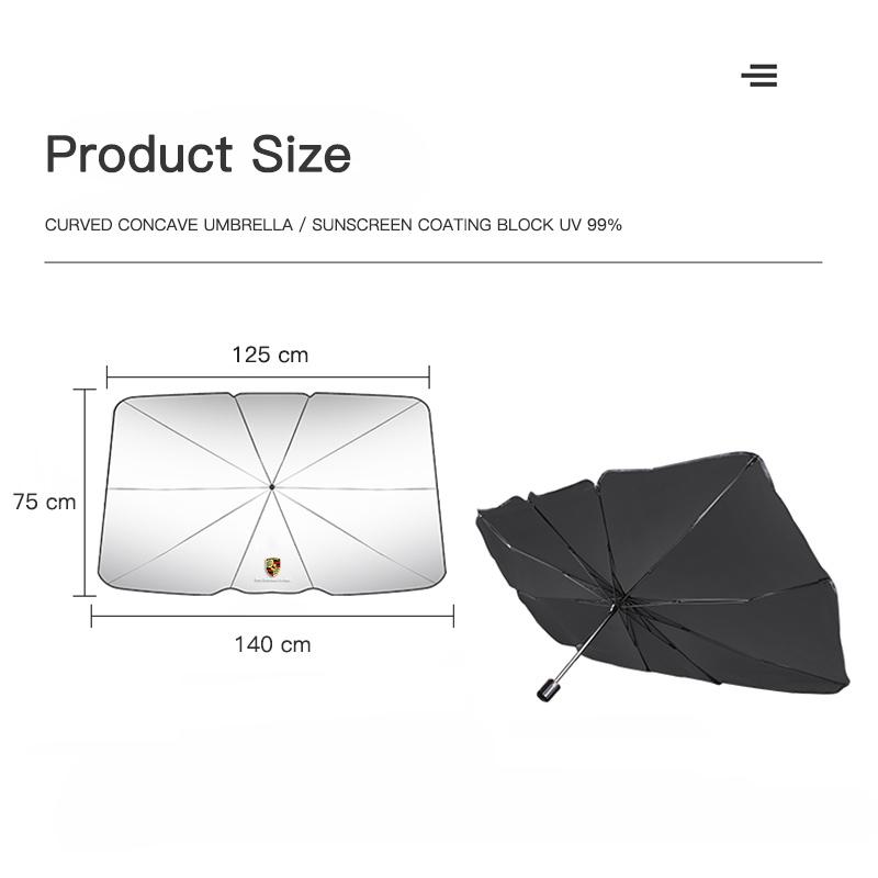 KWPV2 Car Sunshade Retractable Sunscreen Heat Insulation Parasol For Porsche Panamera Taycan 911 718 Macan Cayenne Boxster Cayman 918