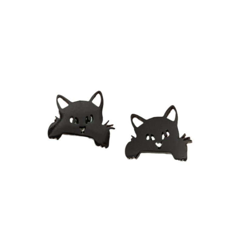 Japanese Small Cat Stud Earrings for Women – Cute Korean Style Animal Accessories