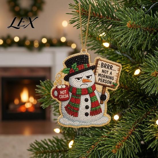 Bead Art Crafting Supplies Christmas Hanging Faux Pearl Kit for Adult, DIY Tree Decorations Painting Ornament, Handmade Holiday Craft Set Home