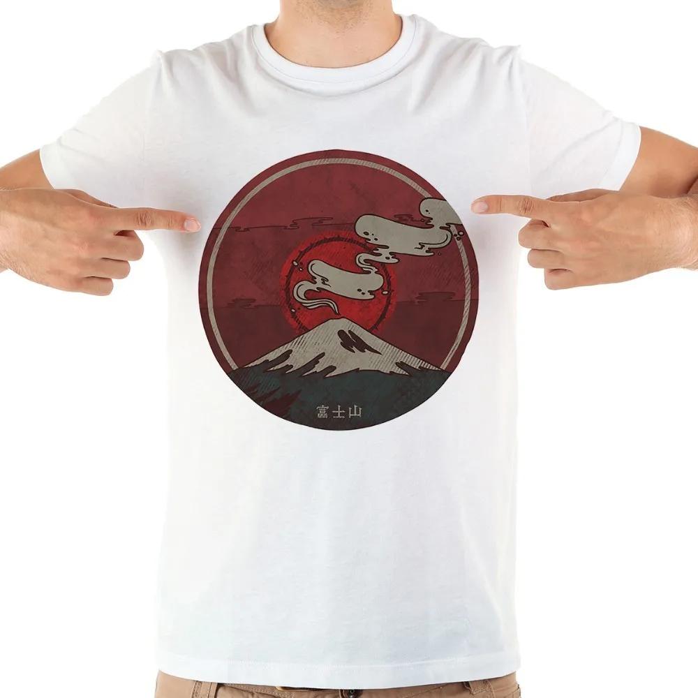 Mount Fuji Disc Funny Retro Artistic T ShirtUnisex Homme Summer New White Casual Cool Tshirtvintage Unisex TeeBreathable Print