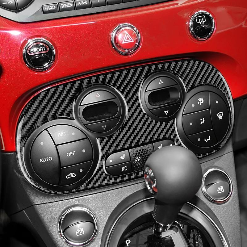 Real Soft Carbon Fiber Sticker For Fiat 500 Abarth 595 2012-2016 2017 2018 2019 2020 2021 2022 2024 Abarth 695 2017-2024 AC Trim.