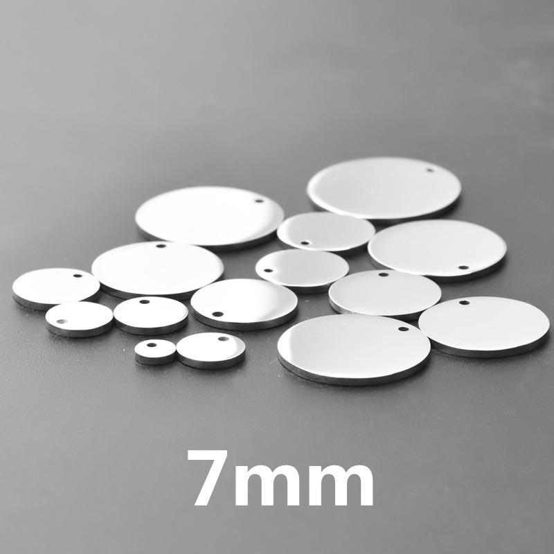 10pcs Round Blank Tag Charm Stainless Steel Pendant Charms For Jewelry Making DIY Supplies Material Silver Color 6-30mm Findings