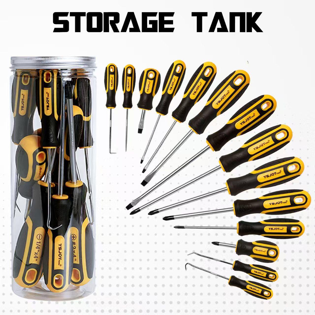 

11-Piece Magnetic Screwdriver Set with Cross-Head Tips and Cushioned Grip
