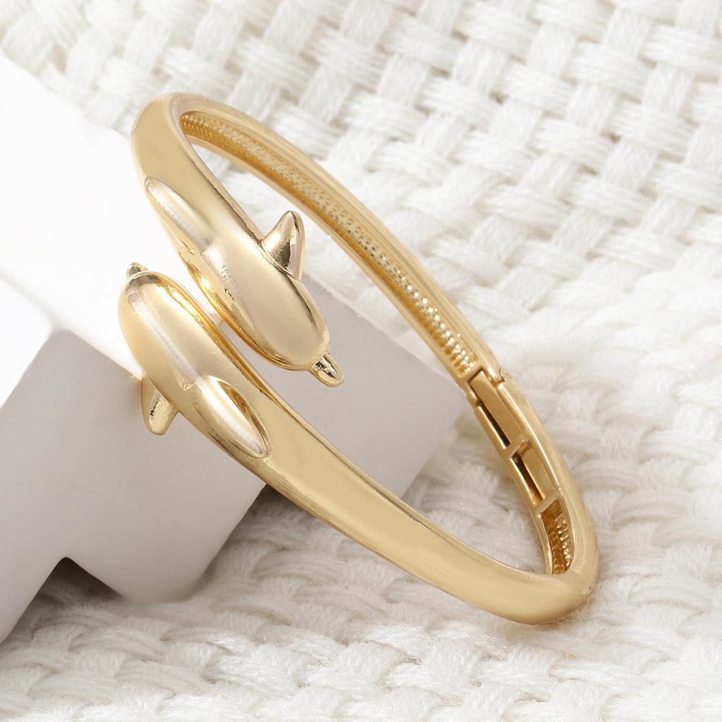 Ozean Glänzend Kleines Delfin Armband für Damen mit Kleiner Öffnung, Frisch, Süß, Niedlich und Einfacher Handschmuck für Herren