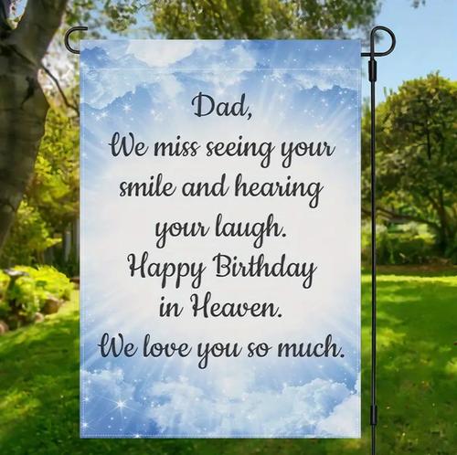 Dad Memorial Garden ag-Double-Sided, 12"x18"-Great for Graveside Bday Tribute TTP AAL WZZ