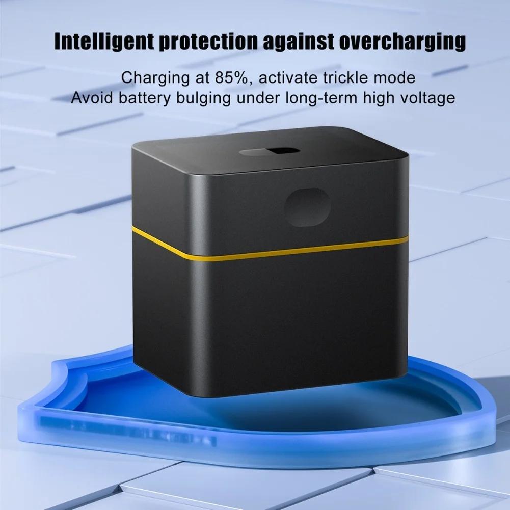 USB C Battery Charging Case for AA AAA 1 5V Lithium Batteries Featuring Multiple Safety Protections and Storage Compartments