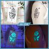 Светящаяся бабочка синяя светящаяся татуировка наклейка кемпинг водонепроницаемая временная татуировка перья одноразовая поддельная татуировка боди-арт