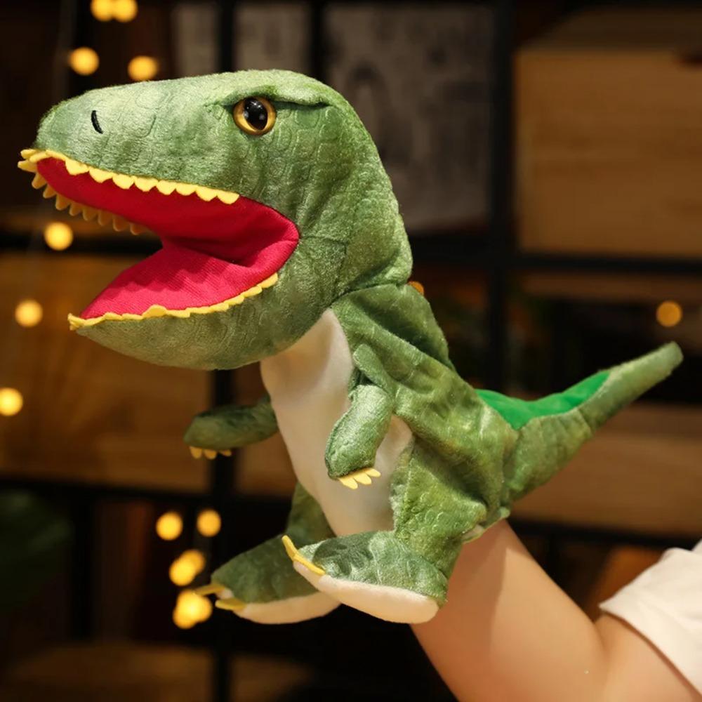 New 11 style Dinosaur Hand Puppet Plush toys Kindergarten performance Hand control glovesTriceratops Tyrannosaurus Dilophosaurus