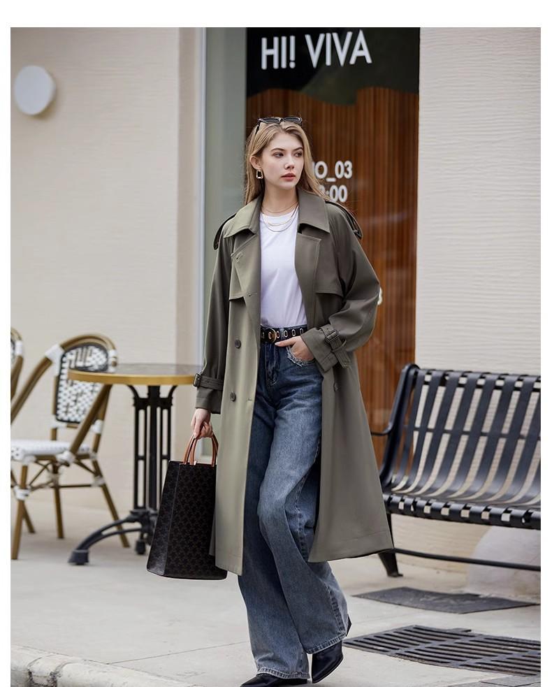 

тренч женский весна и осень новый средней длины и длинный высококлассное пальто популярно сегодня L 131-75kg