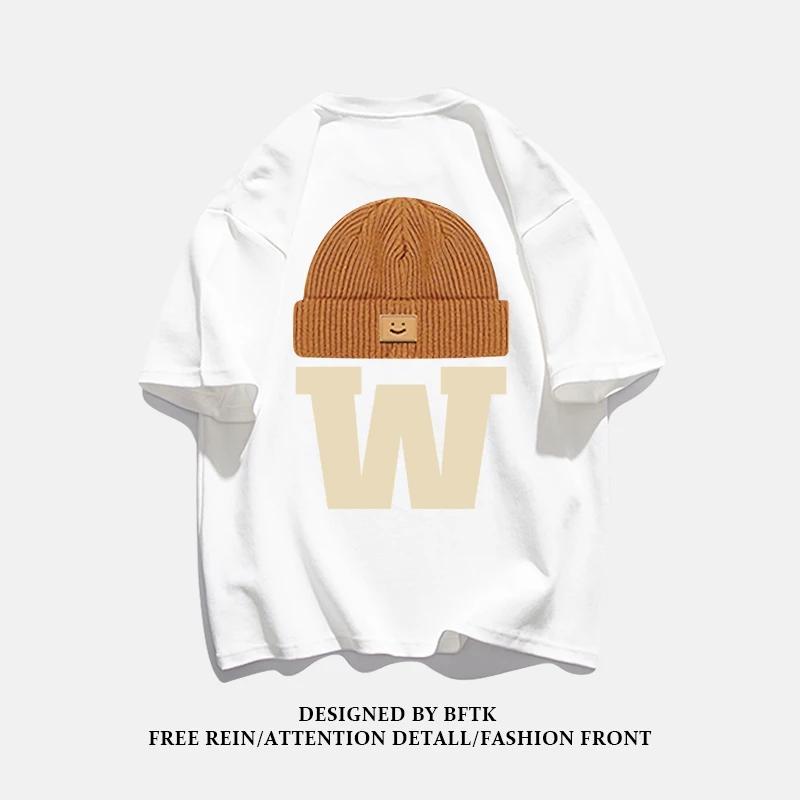 

Летняя мода, тяжелая ретро мужская футболка с английскими буквами из 100% хлопка с принтом и круглым вырезом, высококачественная повседневная уличная футболка для фитнеса S бежевый