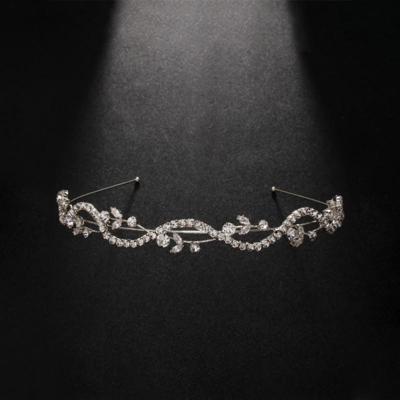 

Rhinestone Vine Headband Female Mulberry Temperament Bride Wedding Headwear Light Luxury High-end Princess Hair Accessories срібний