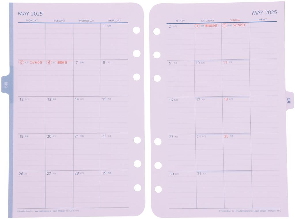 Franklin Planner Refill Kit, Weekly Spread, 2025, January Start, 12-Month Edition, Compact Size, 86355