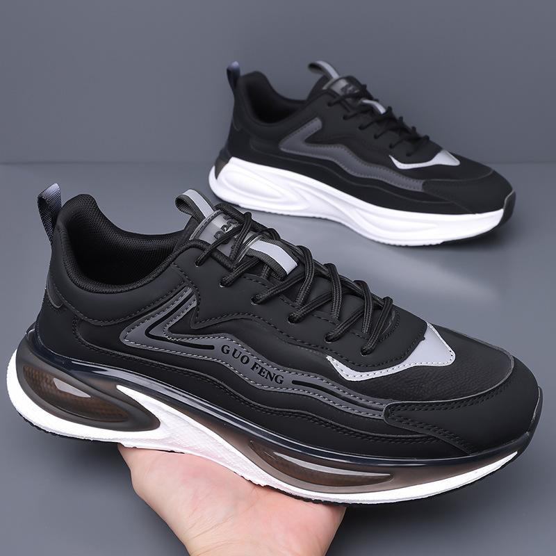 

Men s shoes 2024 autumn and winter new leather surface student campus trend sports Forrest Gump shoes men s soft sole comfortable casual shoes 47 чорний
