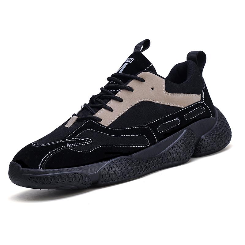 Модная мужская обувь с резиновой подошвой уличные кроссовки спортивная повседневная обувь тренировочная мужская обувь 39 чёрный 2526₽