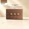 Solid Walnut Wood Wall Switch Socket Retro Brass Toggle Switch 1/2/3 Gang Brazilian Type N Outlet Usb Type-C