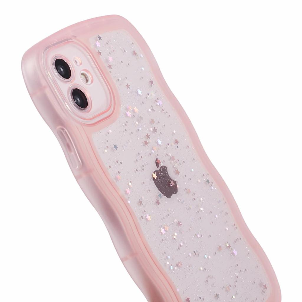 JTW Series for iPhone 12 Case Wavy Edge Star Sequins Epoxy Phone Cover
