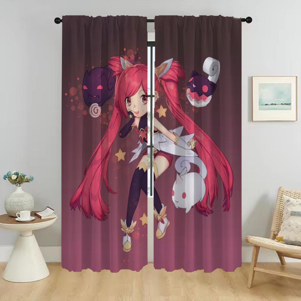 

Шторы для гостиной Шторы LOL League of Legends Jinx Разделение Домашний интерьер Шторы 2 шт Хэллоуин Украшение Ребенок W50xH70cmx2pcs-CL