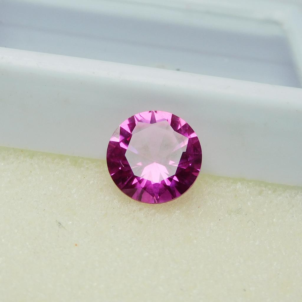 Natural Pink Ruby Loose Gemstone 3.15 Ct Round Cut for Jewelry Making and Gem Collections