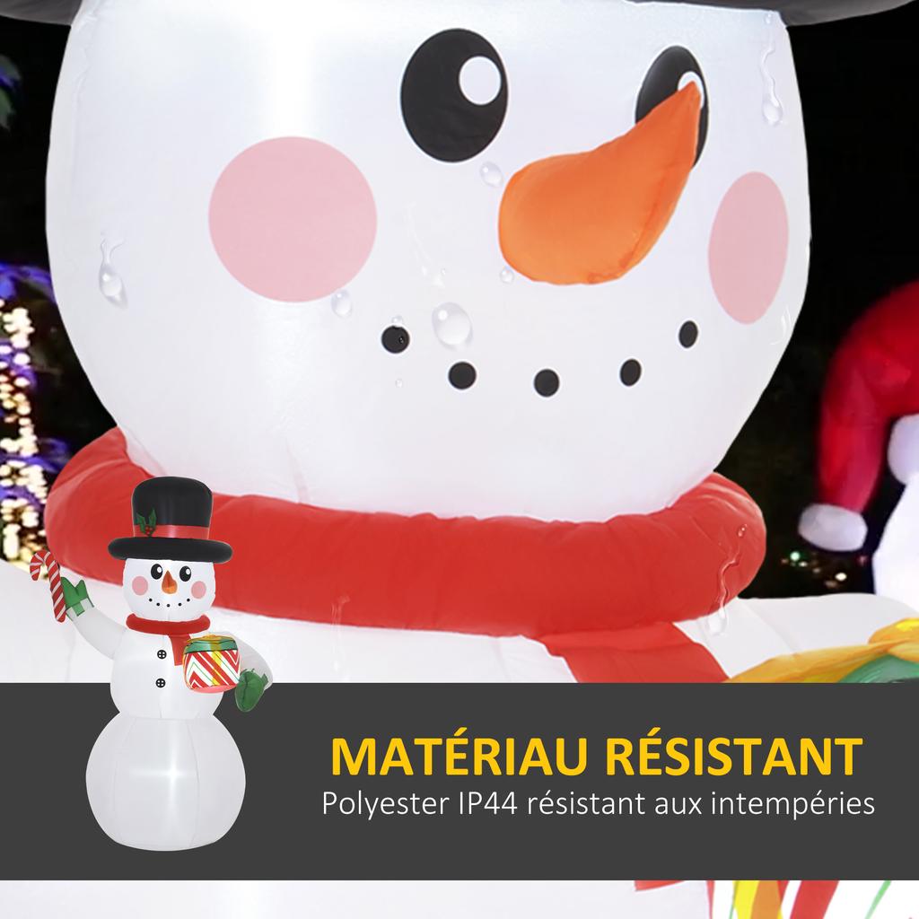 180cm Inflatable Christmas Snowman with LED Lights, Fixing Hardware and Blower, for Indoor and Outdoor Use
