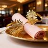 6Pcs Sunflower Napkin Rings Metal Sun Flower Napkin Holders Decorative Napkin Rings for Dining