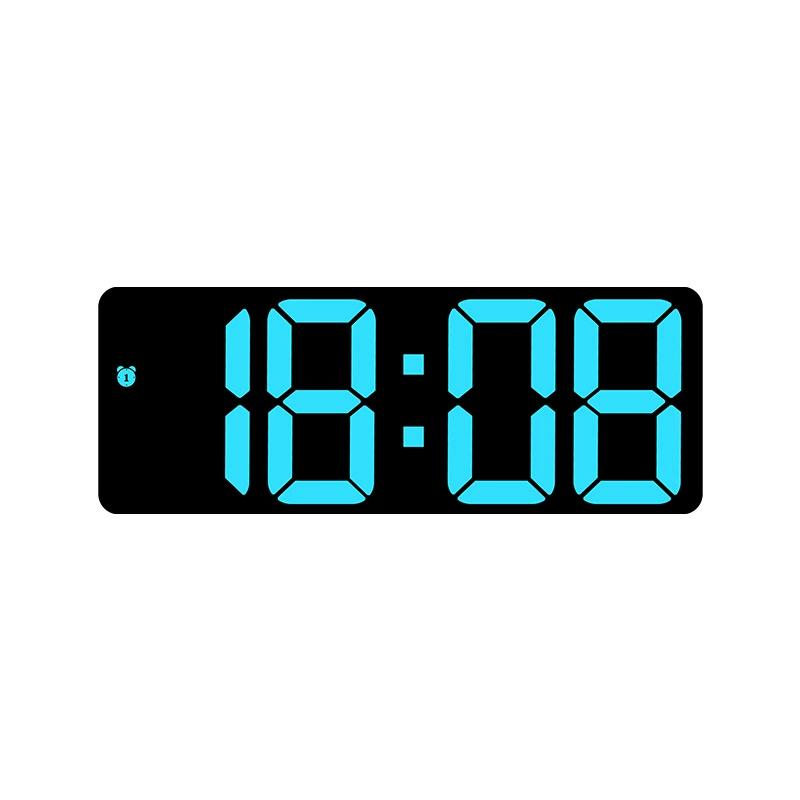 Factory Direct Dual-purpose Led Display Alarm Clock Large Font Multifunctional Digital & Analog Battery Plug-in Plastic Material синий