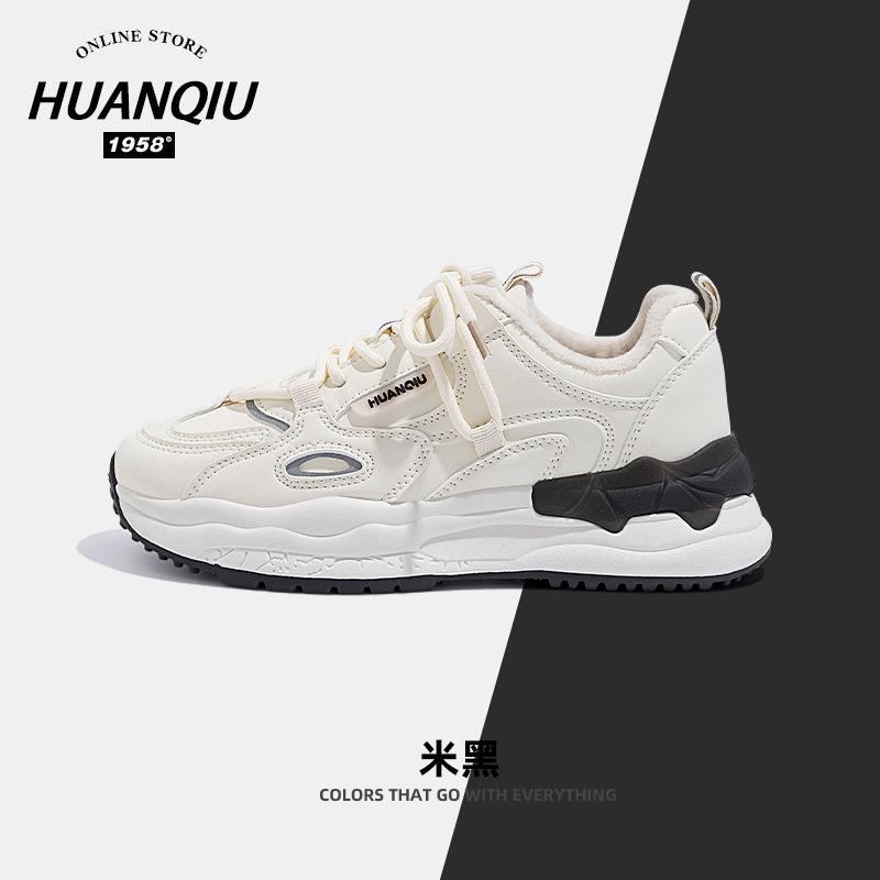Global ZHQ-XA032-2 velvet dad shoes women's winter warm and versatile two cotton shoes sports and leisure cotton shoes