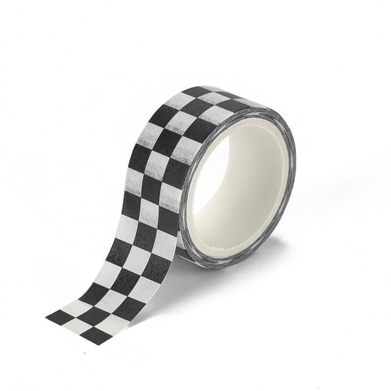 Black And White Grid Tape Creative Grid Lines Color Basic Diy Bookkeeping Decorative Material Stickers Washi Tape Kawaii 3M
