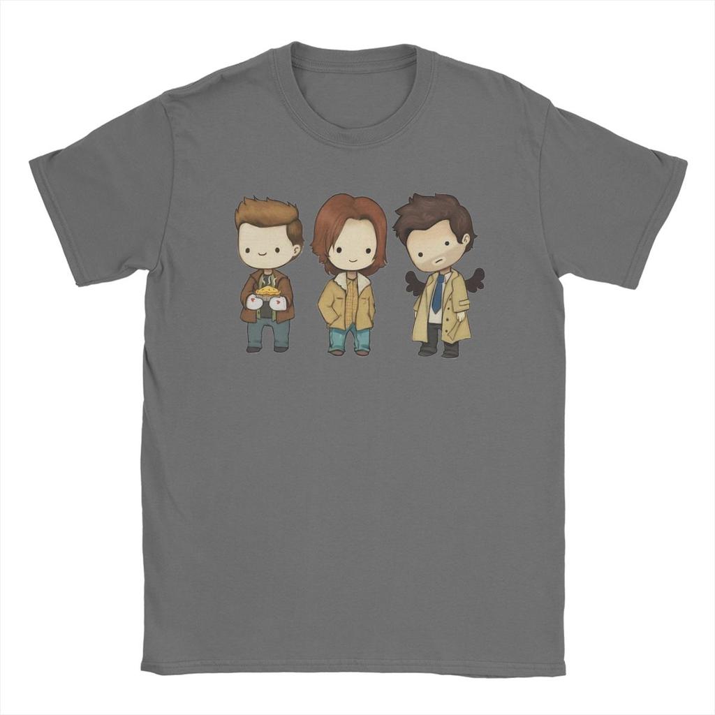 Men's Sam Dean Castiel Supernatural Chibi T Shirt TV Shows 100% Cotton Clothes Round Neck Tee Shirt New Arrival T-Shirt
