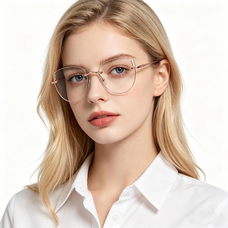 Xiaomi Gafas sin montura ultraligeras para mujer Cambio de color de la montura Gafas para miopía Montura de gafas de moda tipo ojo de gato Gafas 9923