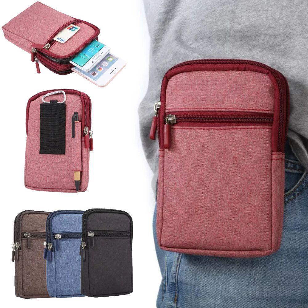 with Pen Holder Cell Phone Case Three Layers Mobile Phone Waist Packs  Mobile Phone Bag