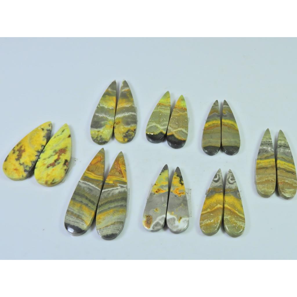 28-38 MM Natural Bumble Bee Jasper Pair Pear Cabochon Gemstone 08 Pair Lot C-759