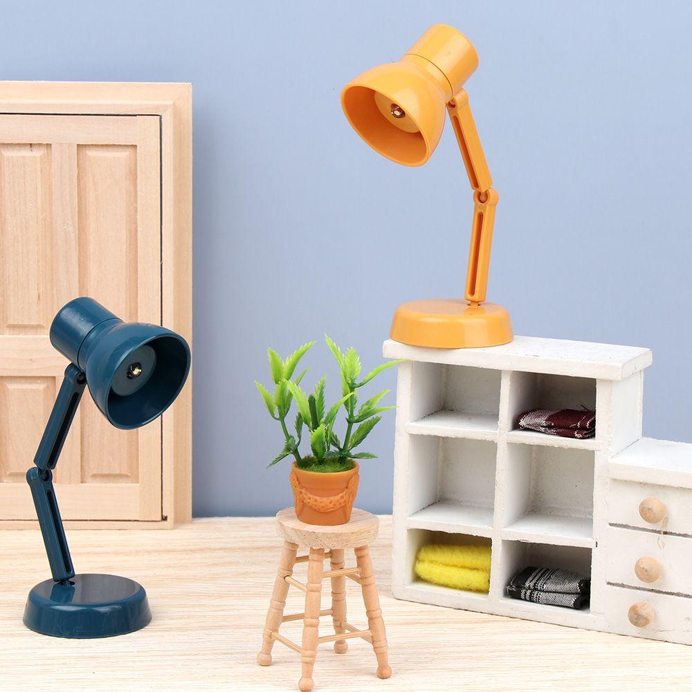 LED Lamp 360° Rotating Doll Accessories Toy Furniture Mini Reading Lighting Dollhouse Table Light