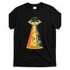 European Sizes Men'S Funny Pizza UFO Alien Graphic T-Shirt - Retro Style Design with Pizza Slice Casual Vintage Tees For Men