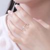 Hollow Star Of David Open Ring With Star Shaped Diamond Accents Fashion Versatile Elegant Jewelry Accessory