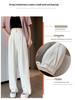 Women's 2025 Spring/Summer High-Waisted White Drape Slimming Wide-Leg Floor-Length Pants