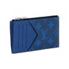 Louis Vuitton Coin Classic Monogram Pacific Coated Canvas Card Holder Men Wallets Blue M30270