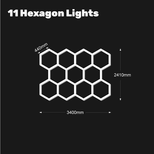 Hexagon LED Car Garage Light Assemble Ceiling Honeycomb Workshop Tube Lamp Auto Washingroom Repair Warehouse Lighting AC110/220V