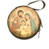 Virgin Mary Prayer Rosary Storage Bag Round Iron Artwork Religious Jewelry Box Cartoon Elegant Religious Articles Catholic Use