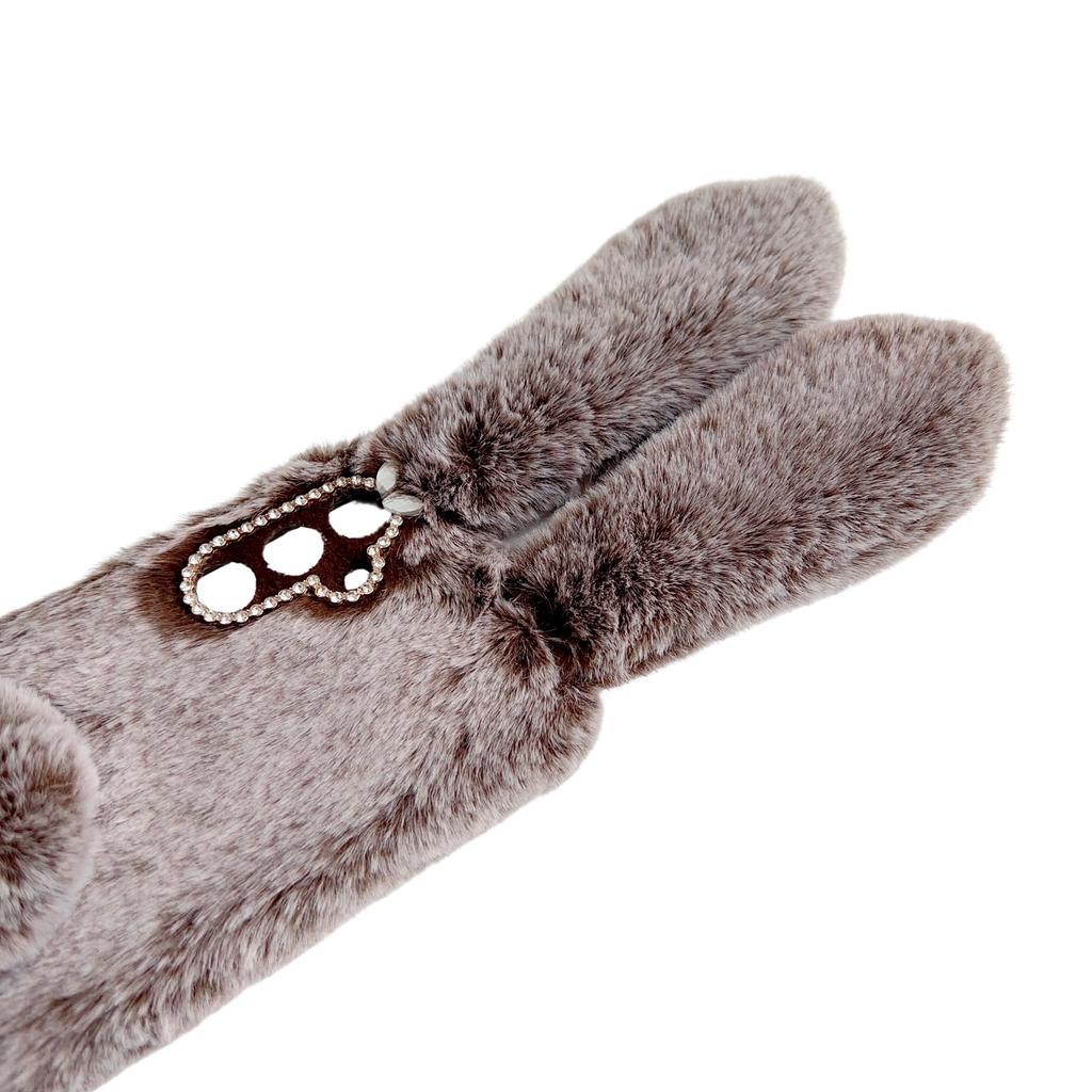 Für Samsung Galaxy S25 Hülle Plüsch Niedlicher Hase Winter Flauschig TPU Handyhülle