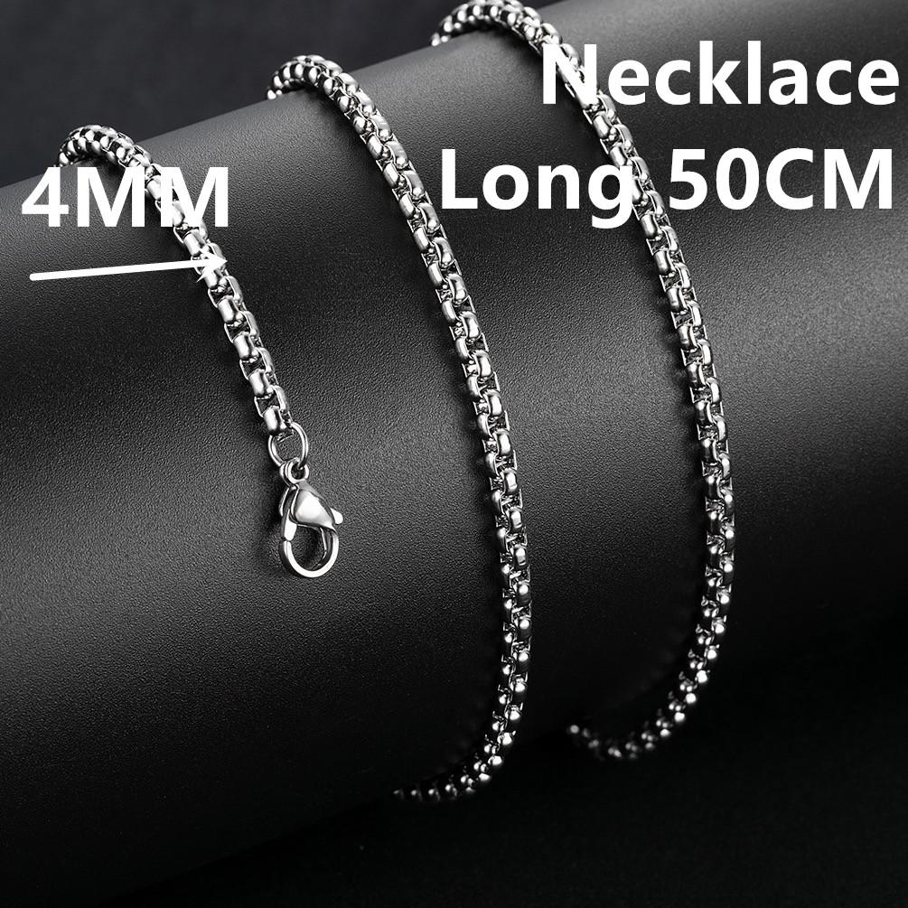 Andara Посеребленная 925 пробы Квадратная Цепь 4 мм Ширина Ожерелье Модный Базовый Чокер Женщины Мужчины Украшения Подарок