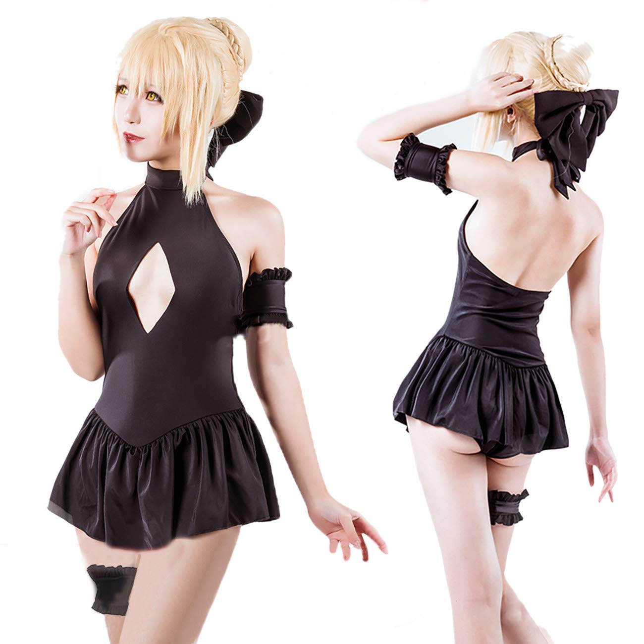 

Cosplay Saber Style Swimsuit for One Free 4 Piece Set (Yullymerry) Women, Piece, Size, Black, чёрный