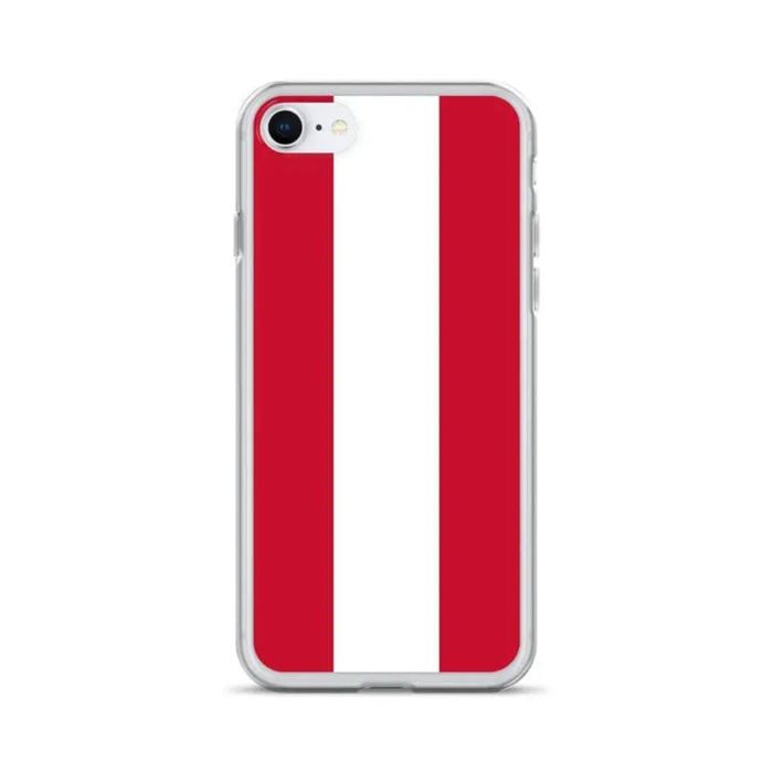 Coque iPhone - Drapeau Autriche - SE 2020 - Souple - Plastique transparent - Design officiel