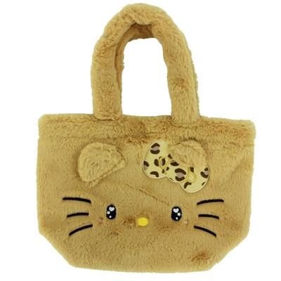 Sanrio Characters Fur Tote Bag Hello Kitty Leo Die-Cut