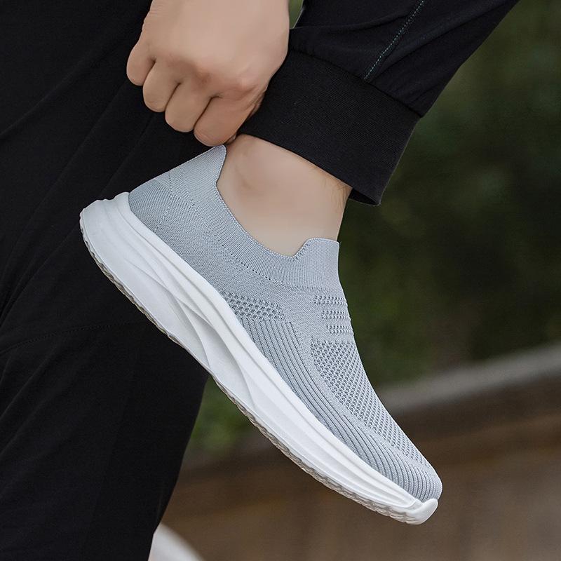 Flying Woven Running Shoes Autumn Low-top Foot-covering Mesh Lightweight Breathable Casual Walking Sports Shoes