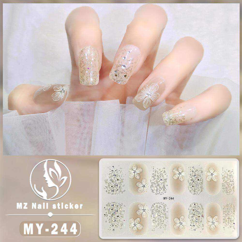 Three-dimensional Waterproof No-bake Gel Nail Polish Film Full Sticker European and American Sexy Nail Film Paper Nail Film Paper