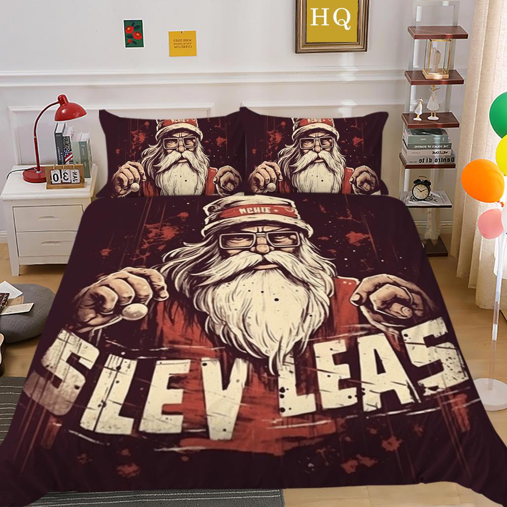 Świąteczne drukowanie 3D na pościel w pełnym rozmiarze zestaw poszewek na kołdrę z mikrofibry dla dzieci Highend narzuty