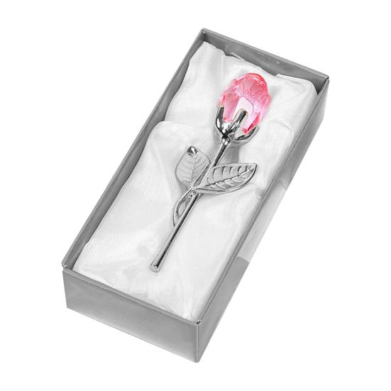 Clear Rose in Gift Box Artistic Flower Sculpture for Valentine's Day Elegant Home Office Decor And Romantic Gift