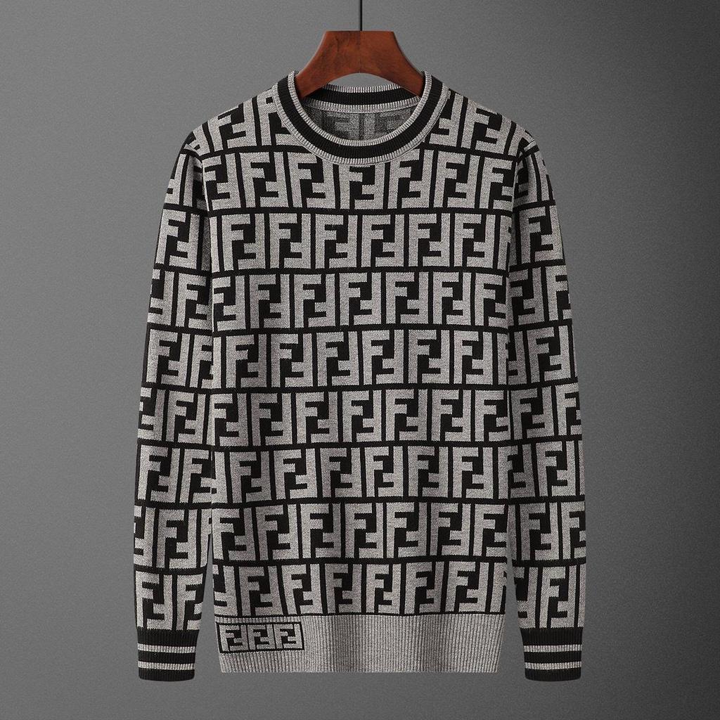 Maglione da Uomo Autunno/Inverno Europeo a Jacquard con Lettere, Girocollo - Trendy Casual a Maniche Lunghe