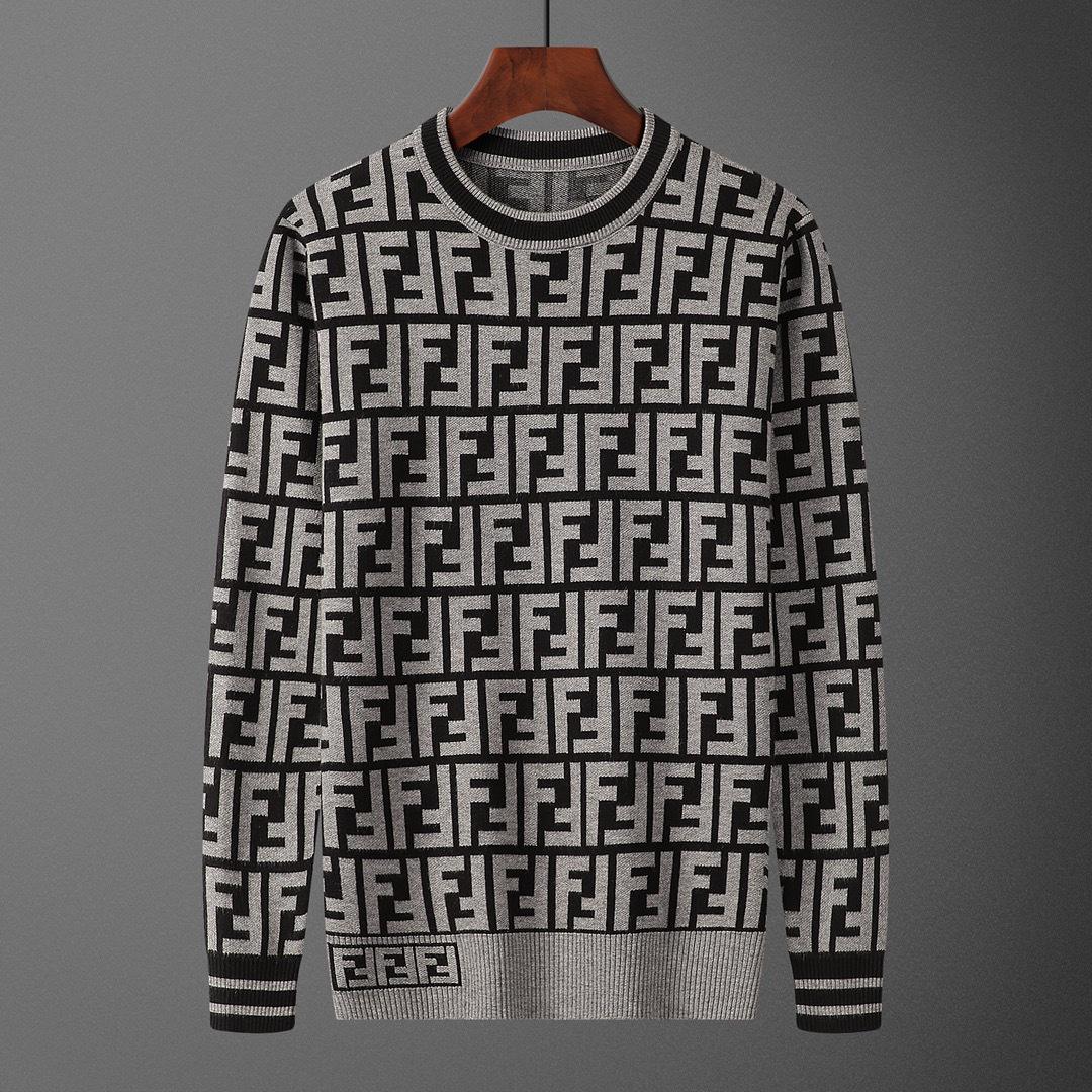 

European Autumn/Winter Men s Letter Jacquard Knit Round Neck Sweater - Trendy Casual Long Sleeve L сірий колір